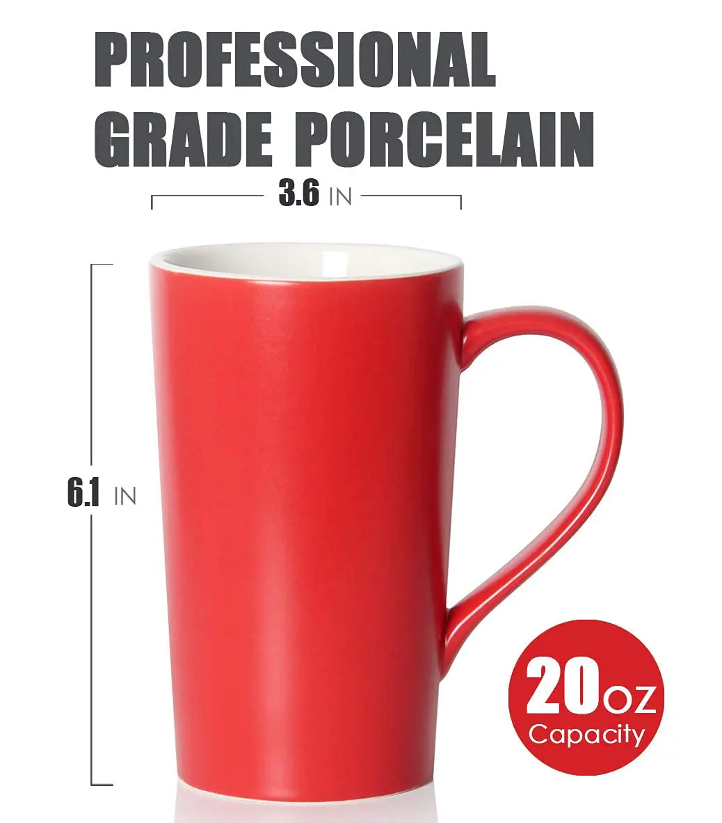 Smilatte 20 oz Large Coffee Mugs Set of 2 | Durable Ceramic Drinkware for Dad Men - view 2