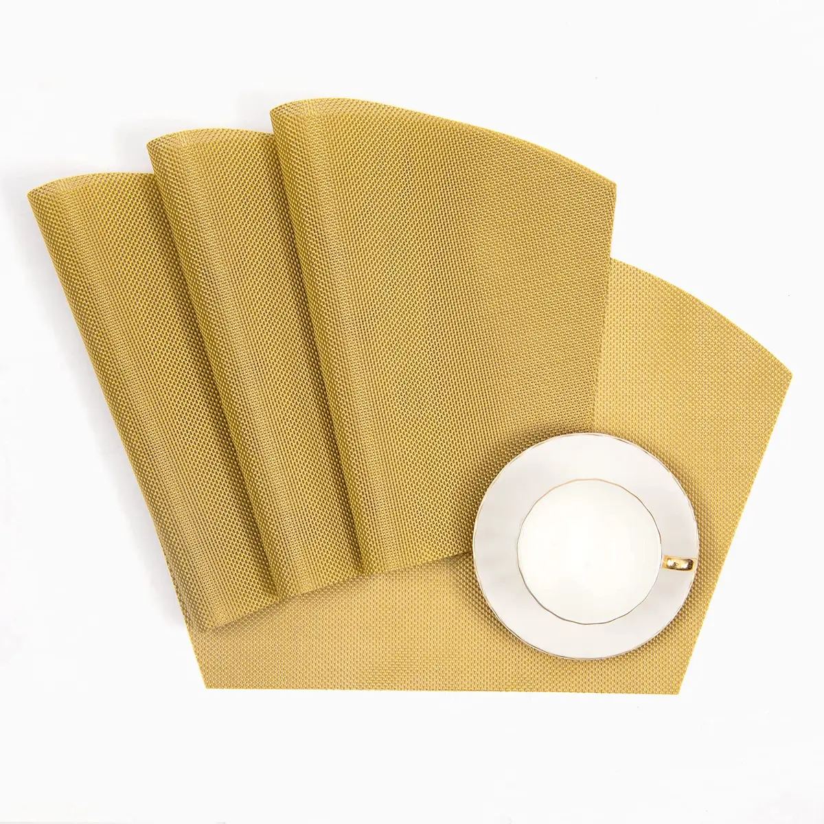 SHACOS Gold Wedge Placemats Set of 4 | 45.5 x 30 cm (17.7 x 11.8 inches) - view 6