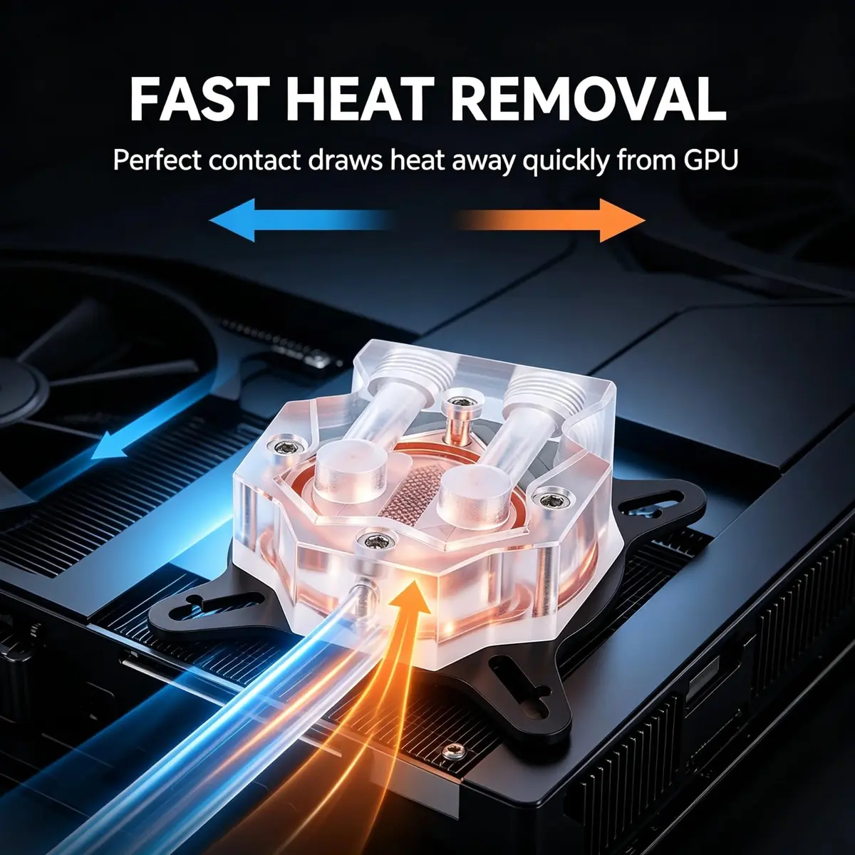 EBTOOLS Universal GPU Water Cooling Block 40mm Copper Base with Transparent Acrylic Cover | High-Performance Heat Dissipation - view 9