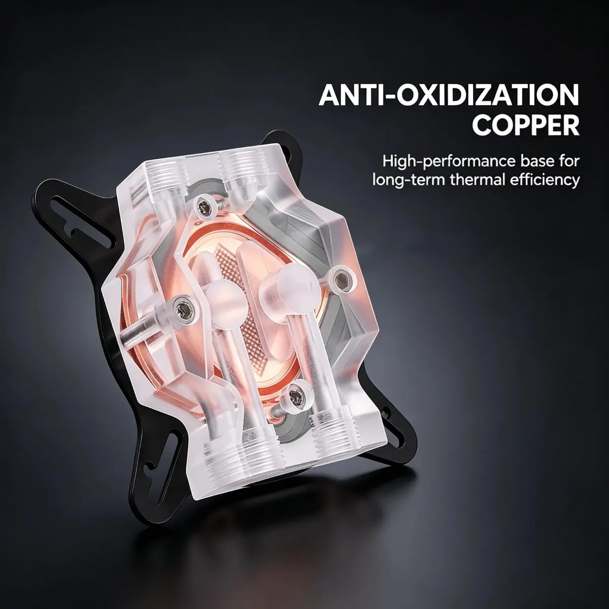 EBTOOLS Universal GPU Water Cooling Block 40mm Copper Base with Transparent Acrylic Cover | High-Performance Heat Dissipation - view 4