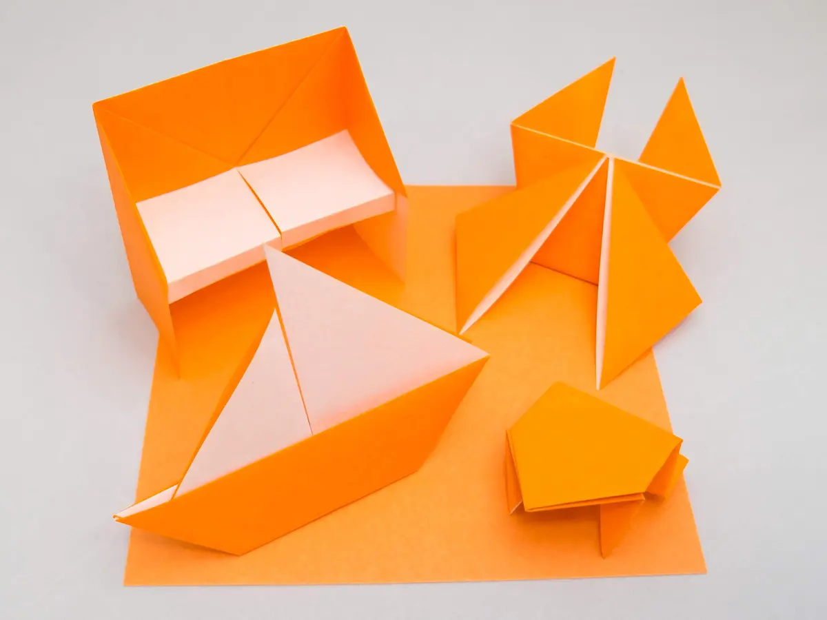[Taro's Origami Studio] Standard 6 Inch One Sided 20 Colors 100 Sheets Square Easy Fold Premium Japanese Paper for Beginner (Gold and Silver Included) Made in Japan - view 6