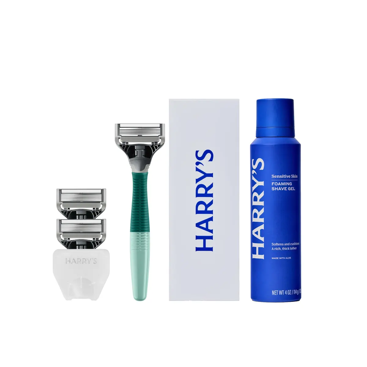 Harry's Original Shaving Kit for Men - Razor Handle, 3 Refills, Shave Gel | Close, Comfortable Shave with German Engineering (120 chars) - main product image