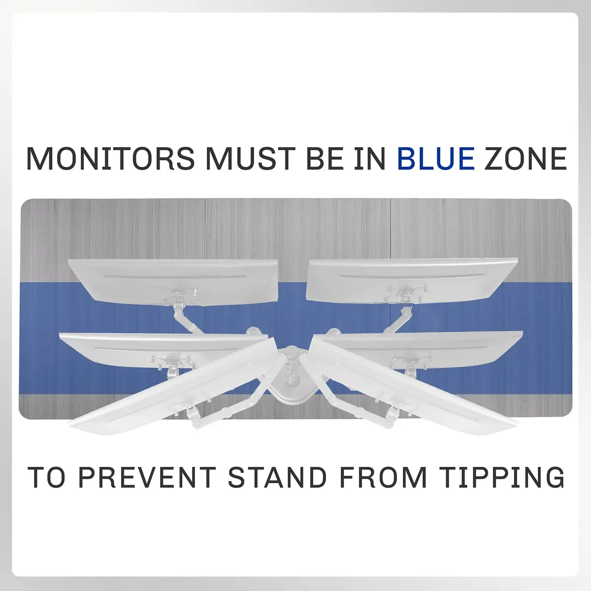 VIVO Dual LCD Monitor Free-Standing Desk Stand | Supports 13-27" Monitors, Up to 22 lbs, Adjustable Articulation, Extra Large Base - view 8