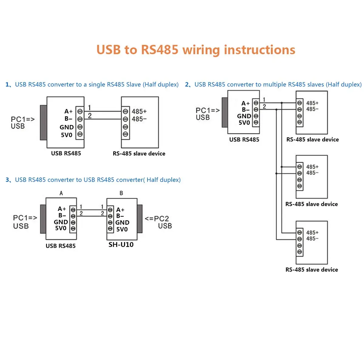DSD TECH SH-U11G Isolated USB to RS485 Adapter Built-in FTDI chip | Industrial Signal & Power Isolation - view 5