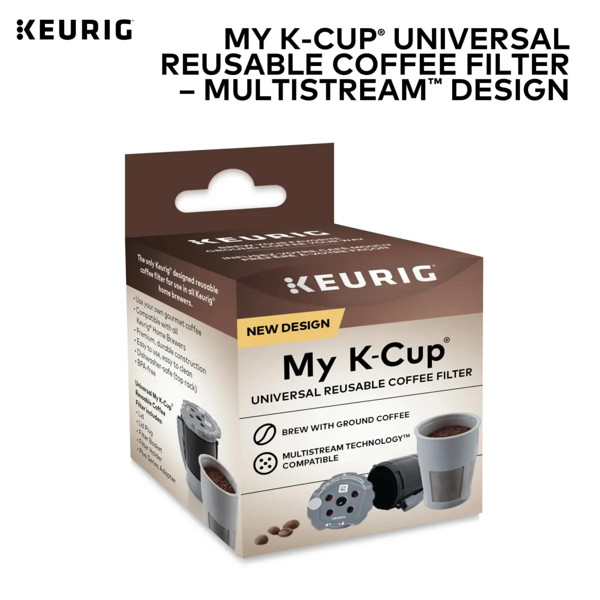 Keurig My K-Cup Reusable Coffee Filter Gray | Brew Ground Coffee with MultiStream Technology - view 2