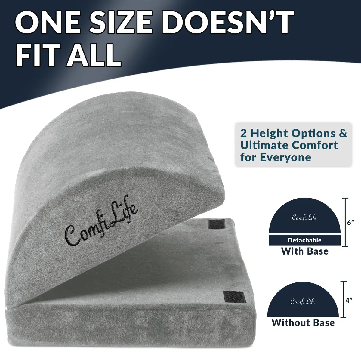 ComfiLife Foot Rest for Under Desk at Work | Adjustable Memory Foam Foot Stool for Back & Hip Pain Relief (Gray) - view 3