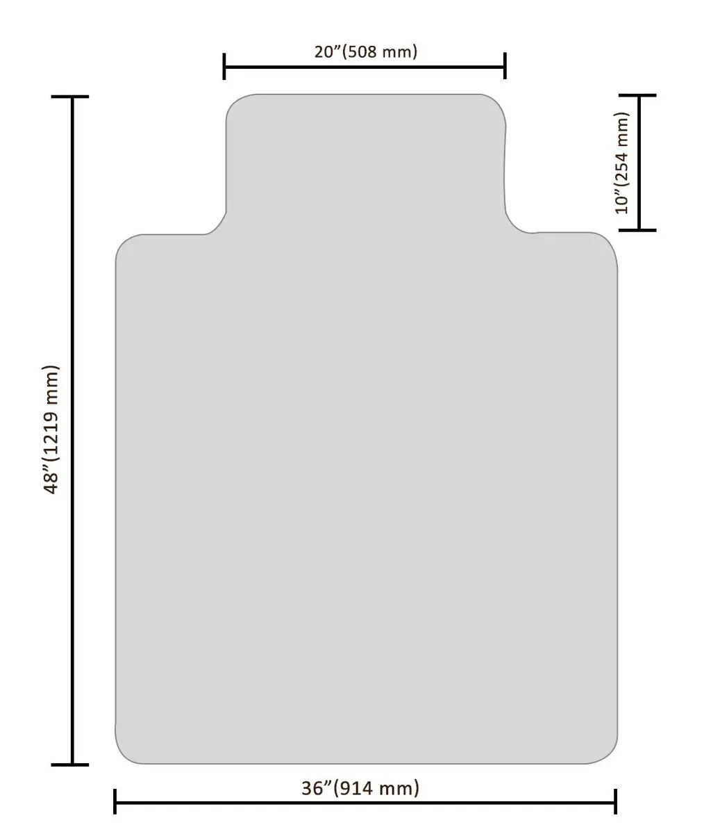 HOMEK Clear Office Chair Mat for Hardwood Floor 91cm x 122cm (36"x 48") | Protects Floors from Scratches - view 7