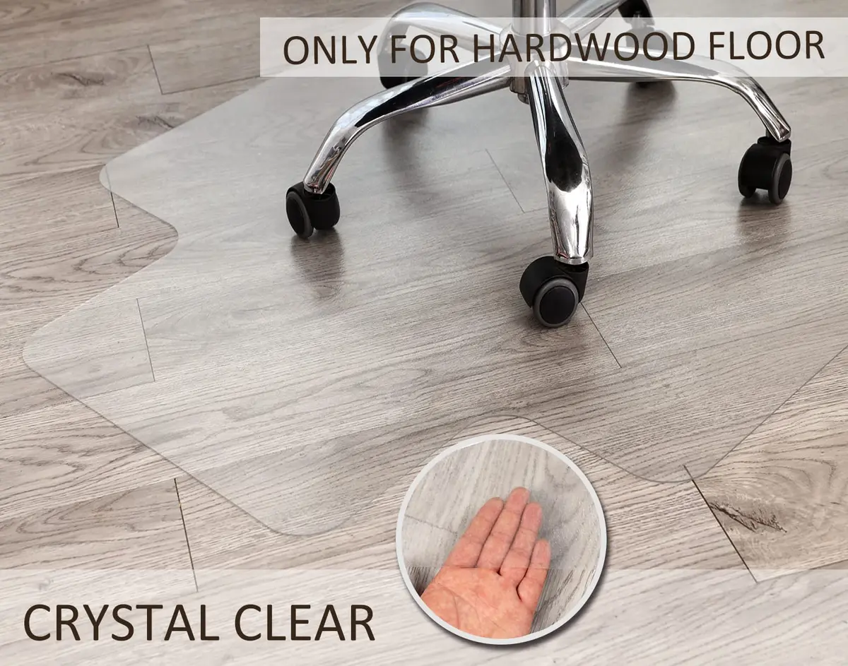 HOMEK Clear Office Chair Mat for Hardwood Floor 91cm x 122cm (36"x 48") | Protects Floors from Scratches - view 4