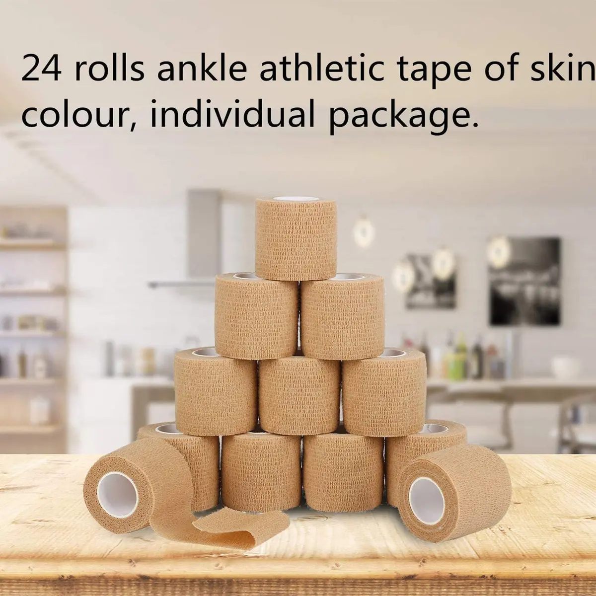 Mooerca Self Adherent Cohesive Wrap Bandages 2'' | Breathable Elastic First Aid Tape for Sports & Wound Care - view 3