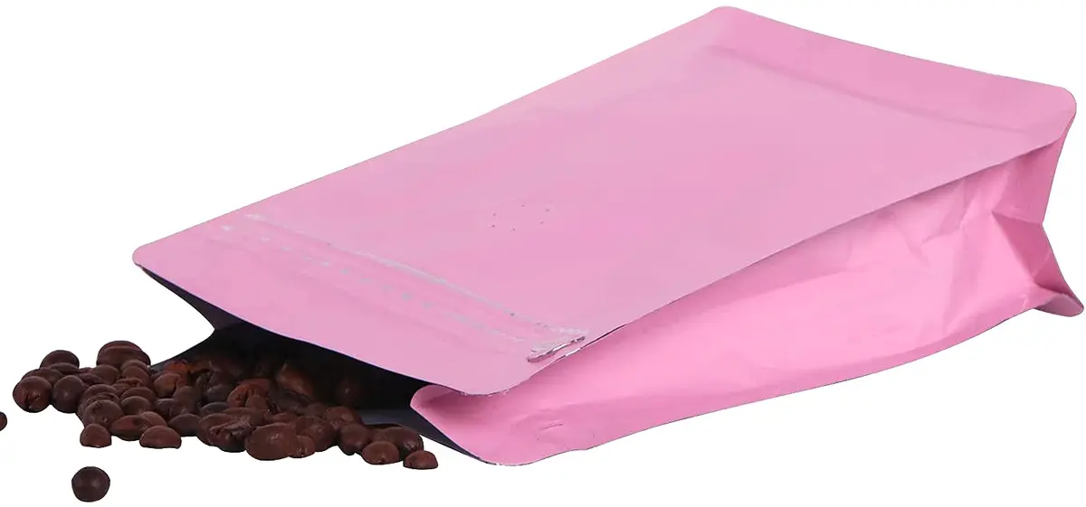 REMTAP Pink 8oz (227g) Coffee Bags with Valve & Zipper | 50 Count Flat Bottom Pouches - view 4