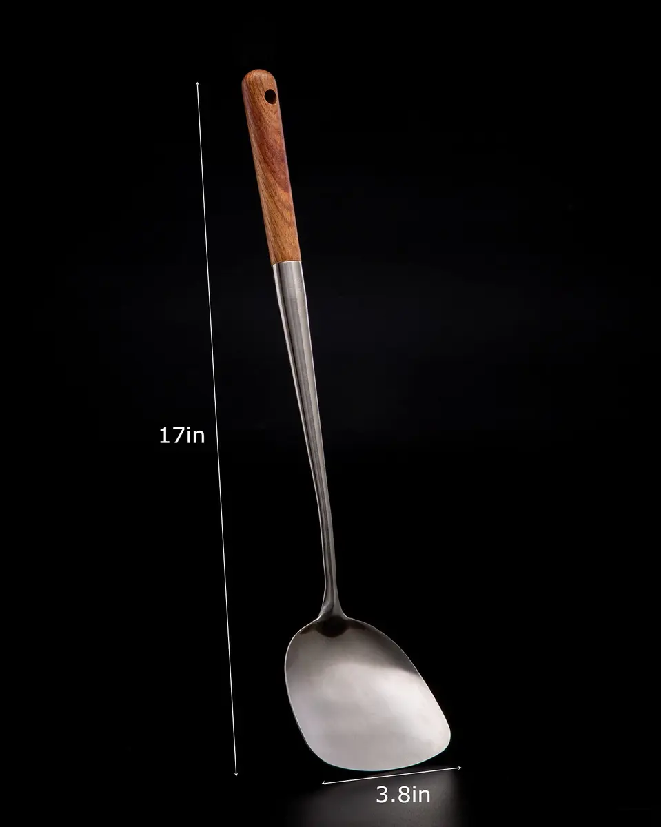FJNATINH Wok Spatula - 17 Inch Stainless Steel Wok Turner for Cast Iron Skillet | Durable, Heat-Resistant & Dishwasher Safe - view 2