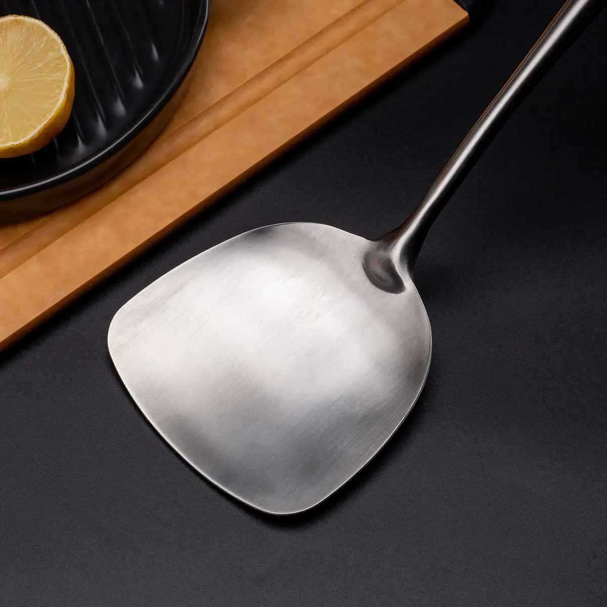 FJNATINH Wok Spatula - 17 Inch Stainless Steel Wok Turner for Cast Iron Skillet | Durable, Heat-Resistant & Dishwasher Safe - view 3