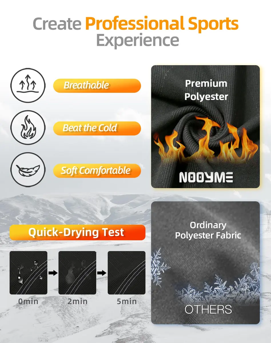 NOOYME Thermal Underwear for Women Base Layer Long Johns | Ultra Soft, Moisture Wicking & 4-Way Stretch (70-120 chars) - view 3