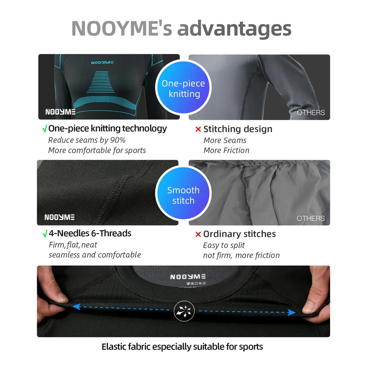 NOOYME Thermal Underwear for Women Base Layer Long Johns | Ultra Soft, Moisture Wicking & 4-Way Stretch (70-120 chars) - view 4