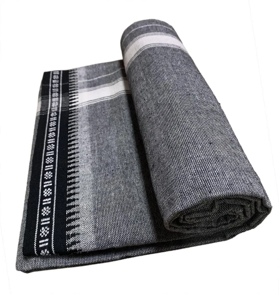 PRAKASAM COTTON Men's Single Dhoti 1.28 X 2.00 mtrs | Fine Quality Pure Cotton Ash - view 2