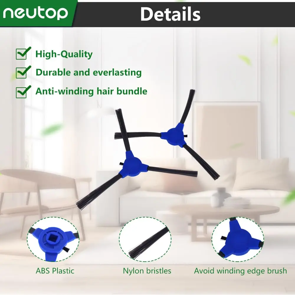 neutop Side Brushes for eufy 11S/12/15C/30C/35C/G30/G40 Series, 12-Pack | Deep Corner & Wall Cleaning - view 4