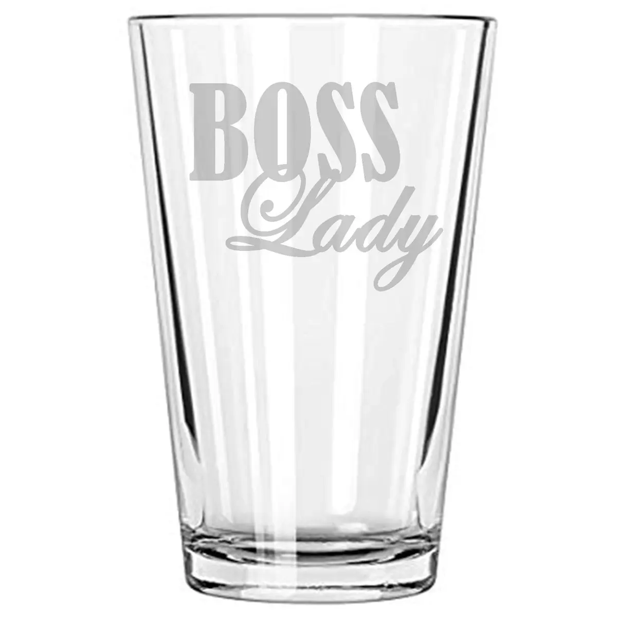 Alankathy Mugs Bosslady Boss Lady Beer Glass 0.35L | Permanent Etched Design, Dishwasher Safe, USA Made (70-120 chars) - main product image