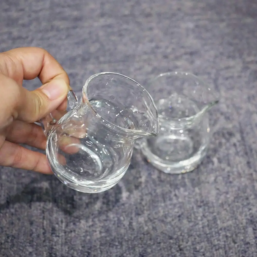 DGQ Classic Glass Creamer Pitcher 4oz Pack of 2 | Elegant Hand-Blown Milk Pourer for Coffee & Tea - view 3