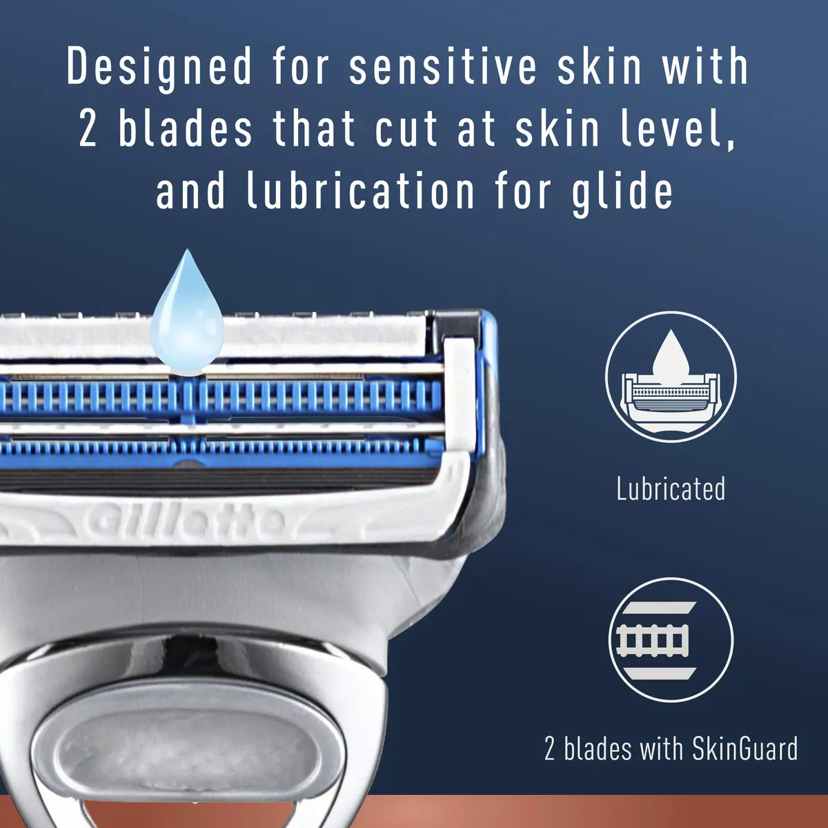 King C. Gillette Neck Razor Handle with 2 Precision Blades | Designed for Sensitive Necks - view 3