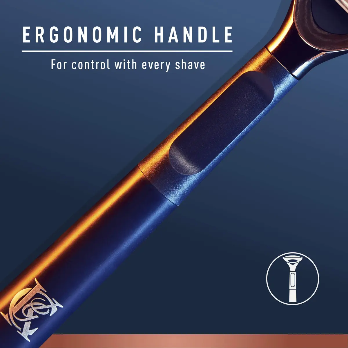 King C. Gillette Neck Razor Handle with 2 Precision Blades | Designed for Sensitive Necks - view 4