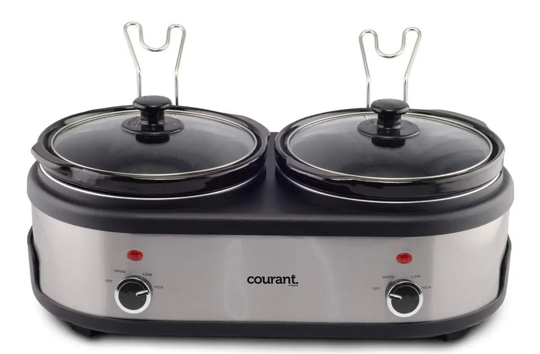 Courant Double Slow Cooker 2.5 Quart | Individual Pots with Easy Cooking & Dishwasher Safe Stoneware - main product image