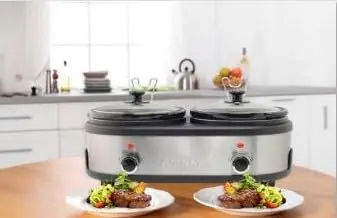 Courant Double Slow Cooker 2.5 Quart | Individual Pots with Easy Cooking & Dishwasher Safe Stoneware - view 3