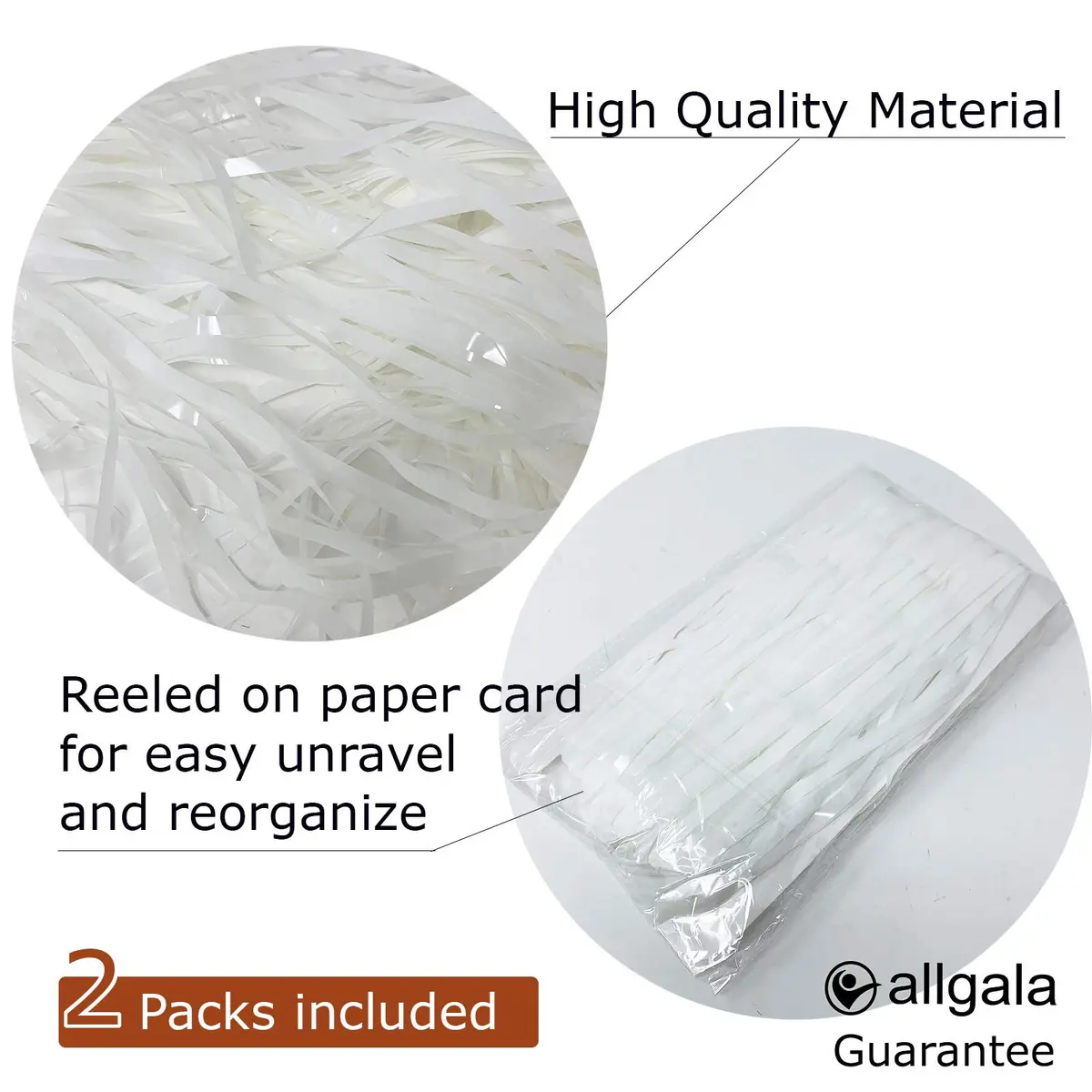 allgala White Tinsel Table Skirt 2-Pack 274 cm (108 Inch) x 74 cm (29 Inch) | Metallic Foil Fringe for Parties - view 2