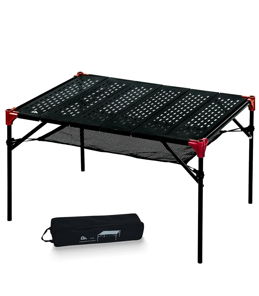iClimb Large Extendable Folding Camping Table | Waterproof Aluminum, 66 lbs Max Load, Compact & Stable - main product image