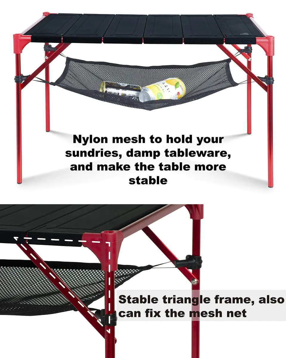 iClimb Large Extendable Folding Camping Table | Waterproof Aluminum, 66 lbs Max Load, Compact & Stable - view 7
