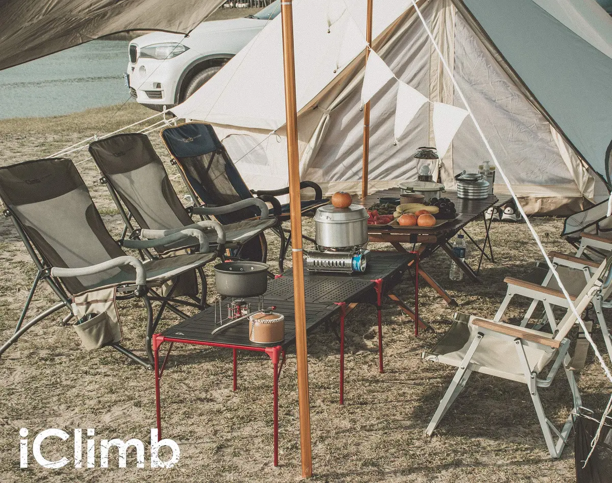 iClimb Large Extendable Folding Camping Table | Waterproof Aluminum, 66 lbs Max Load, Compact & Stable - view 8