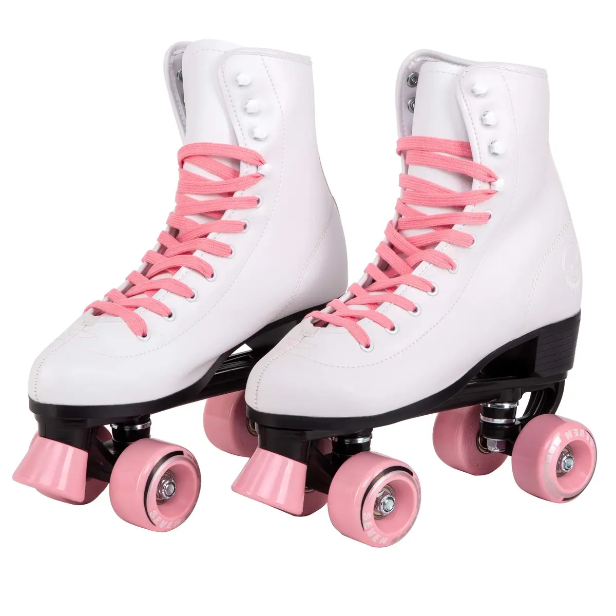 C SEVEN C7skates Quad Roller Skates | Retro Design (Candy Pink, Youth 2) with Wide Wheels & Outdoor Suitability - main product image