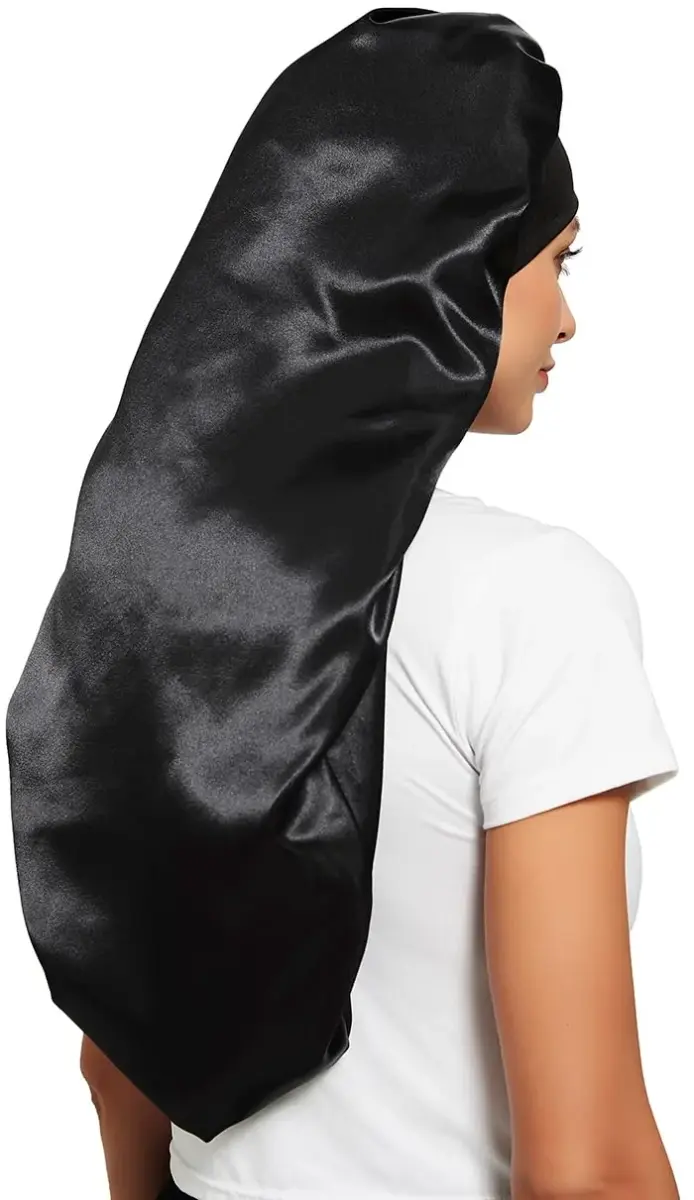 Wbfwbb Extra Long Satin Braid Bonnet for Sleeping | Adjustable Drawstring Hair Wrap for Braids, Curly, Long Hair - view 5