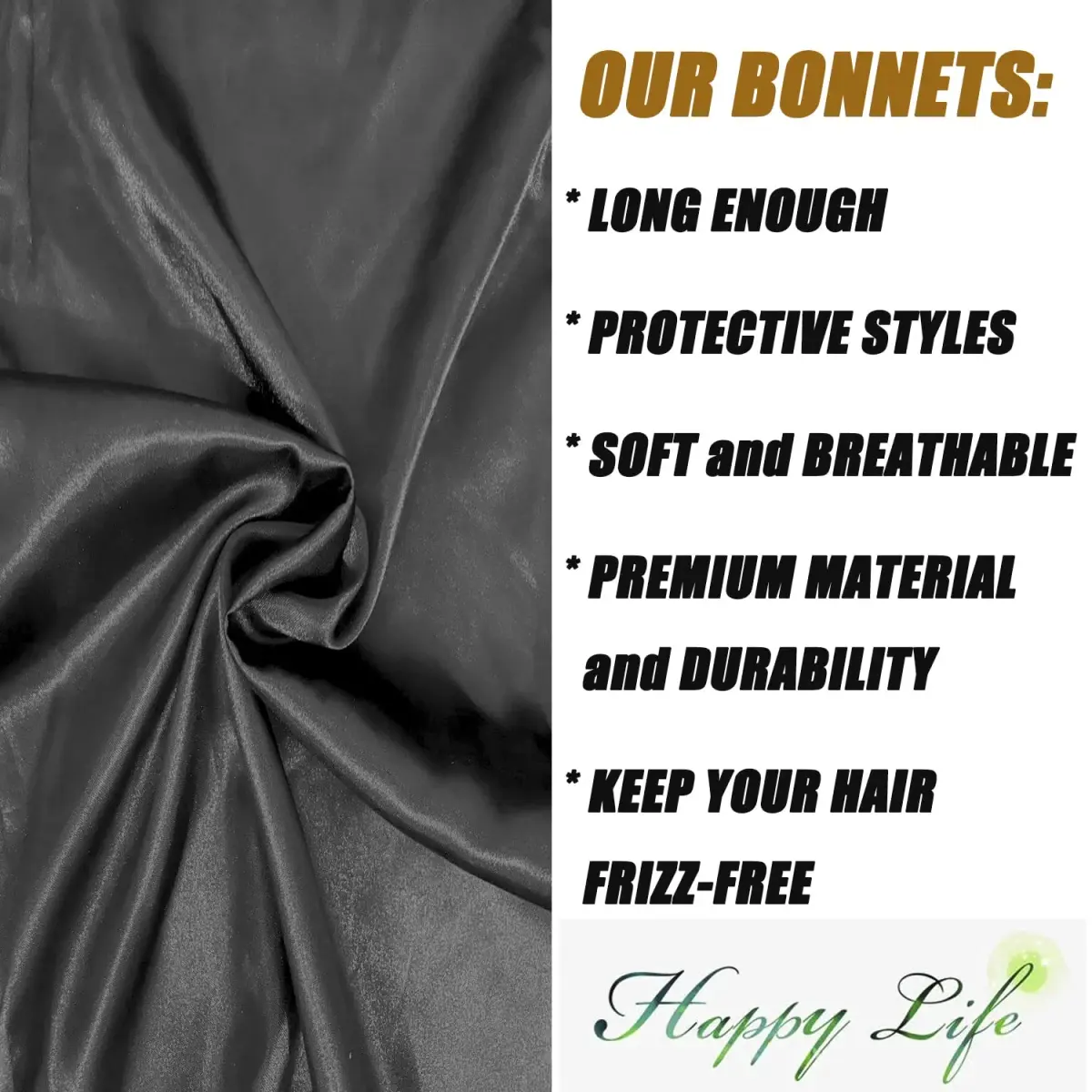 Wbfwbb Extra Long Satin Braid Bonnet for Sleeping | Adjustable Drawstring Hair Wrap for Braids, Curly, Long Hair - view 4