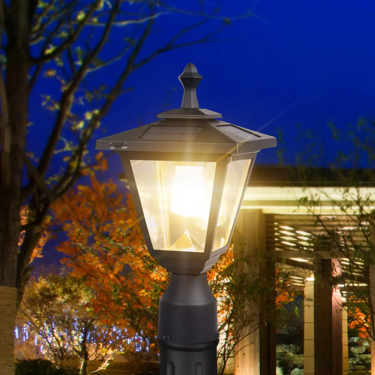 KMC LIGHTING Solar Post Light ST4330Q-A | Waterprooff Aluminum Outdoor Garden Lamp - view 2