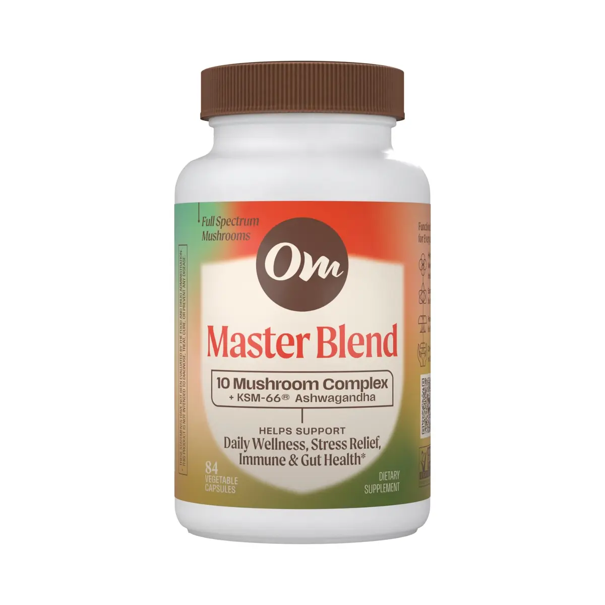 OM MUSHROOM SUPERFOOD Master Blend Mushroom Capsules | Organic 84 Count for Immunity & Gut Health - main product image