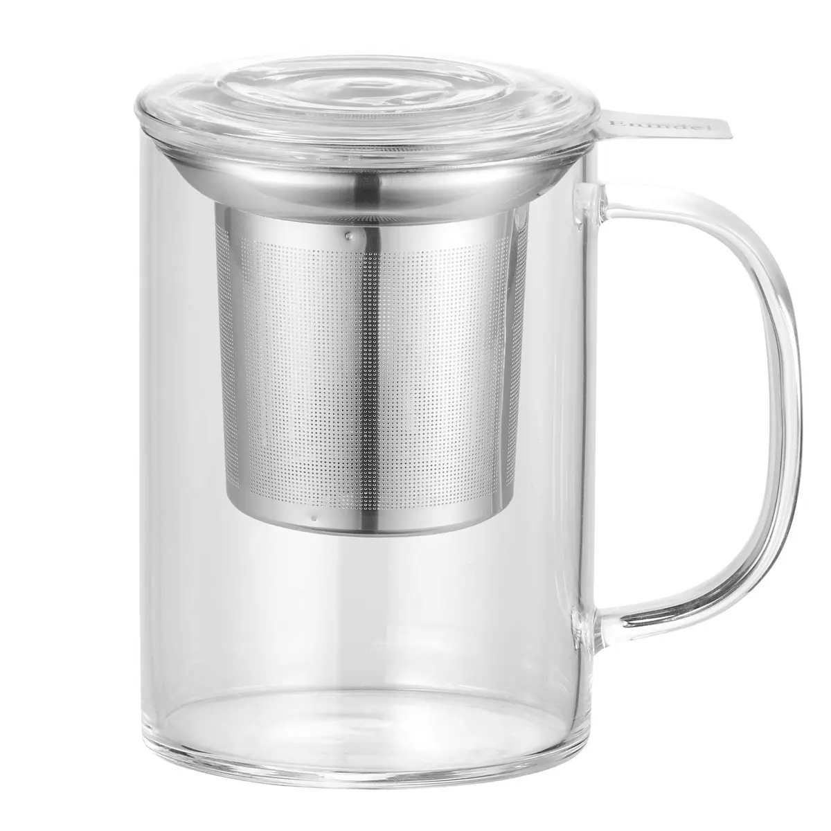 Enindel Glass Tea Mug with Infuser & Lid | 20 OZ Borosilicate, Dishwasher & Microwave Safe - main product image