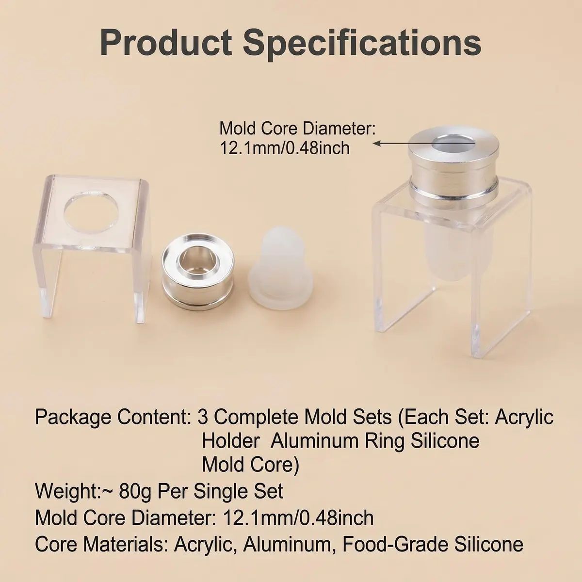 SYBL Lipstick Mold Set 12.1mm | Reusable Silicone DIY Lip Balm & Lipstick Maker - view 2