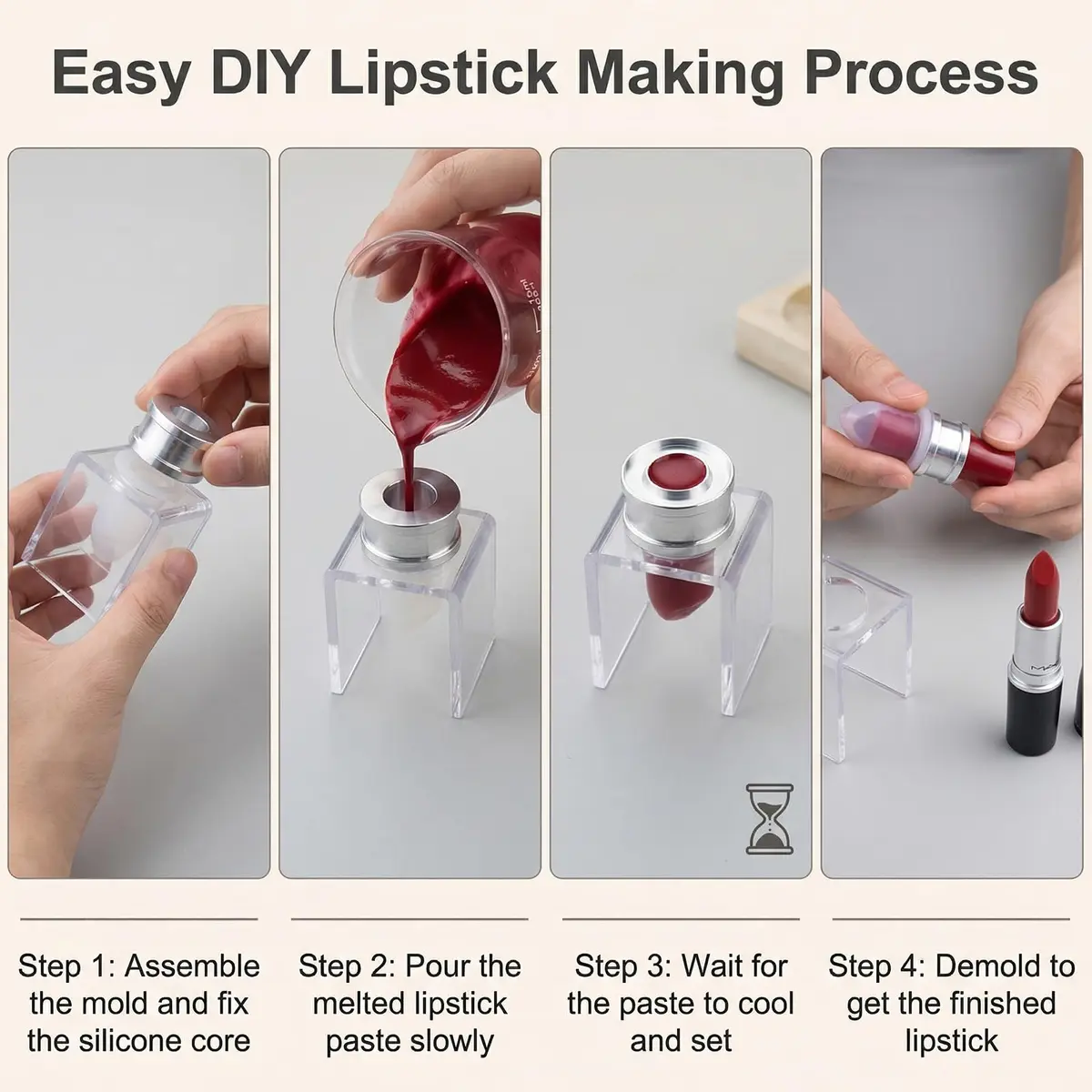 SYBL Lipstick Mold Set 12.1mm | Reusable Silicone DIY Lip Balm & Lipstick Maker - view 4