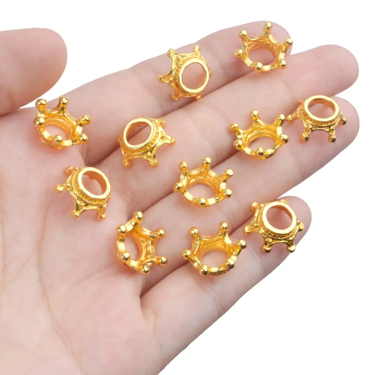 BronaGrand 50pcs Crown Shape Charms Loose Beads Alloy Spacer Beads 13x10mm | DIY Jewelry Connector - view 7