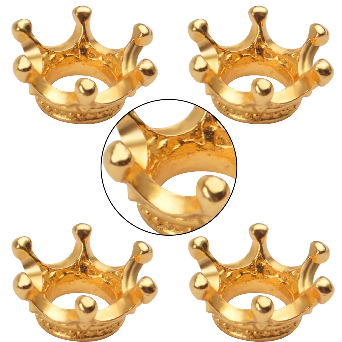BronaGrand 50pcs Crown Shape Charms Loose Beads Alloy Spacer Beads 13x10mm | DIY Jewelry Connector - view 3