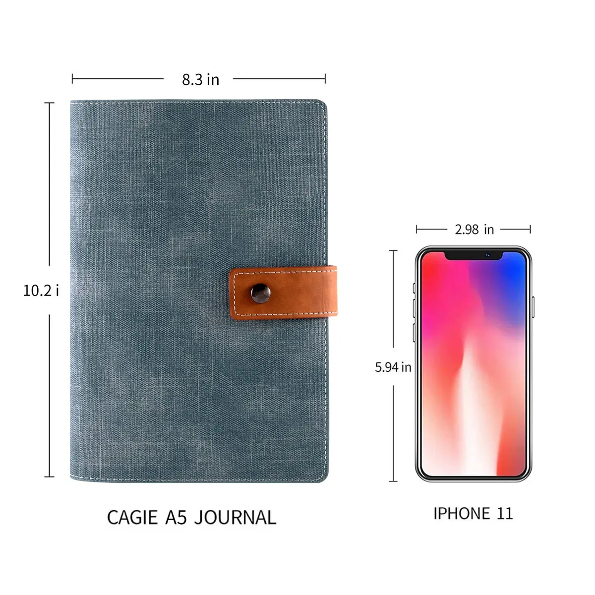 CAGIE A5 Refillable Faux Leather Binder Journals 6 Ring Binder | Premium Water-Resistant Leather, Thick 120gsm Paper, Reusable - view 2
