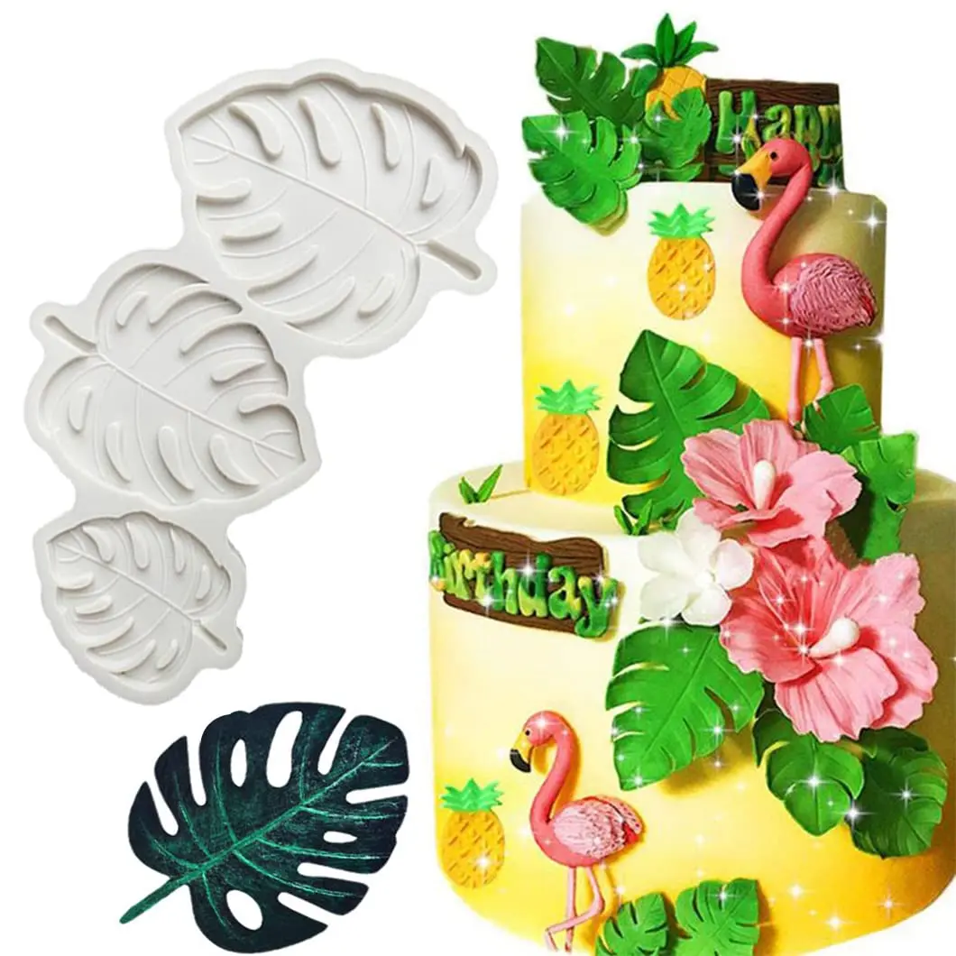 Rolin Roly 5Pcs Leaf Fern Fondant Cake Molds Silicone Mold Reusable Flexible Baking Tool - view 2