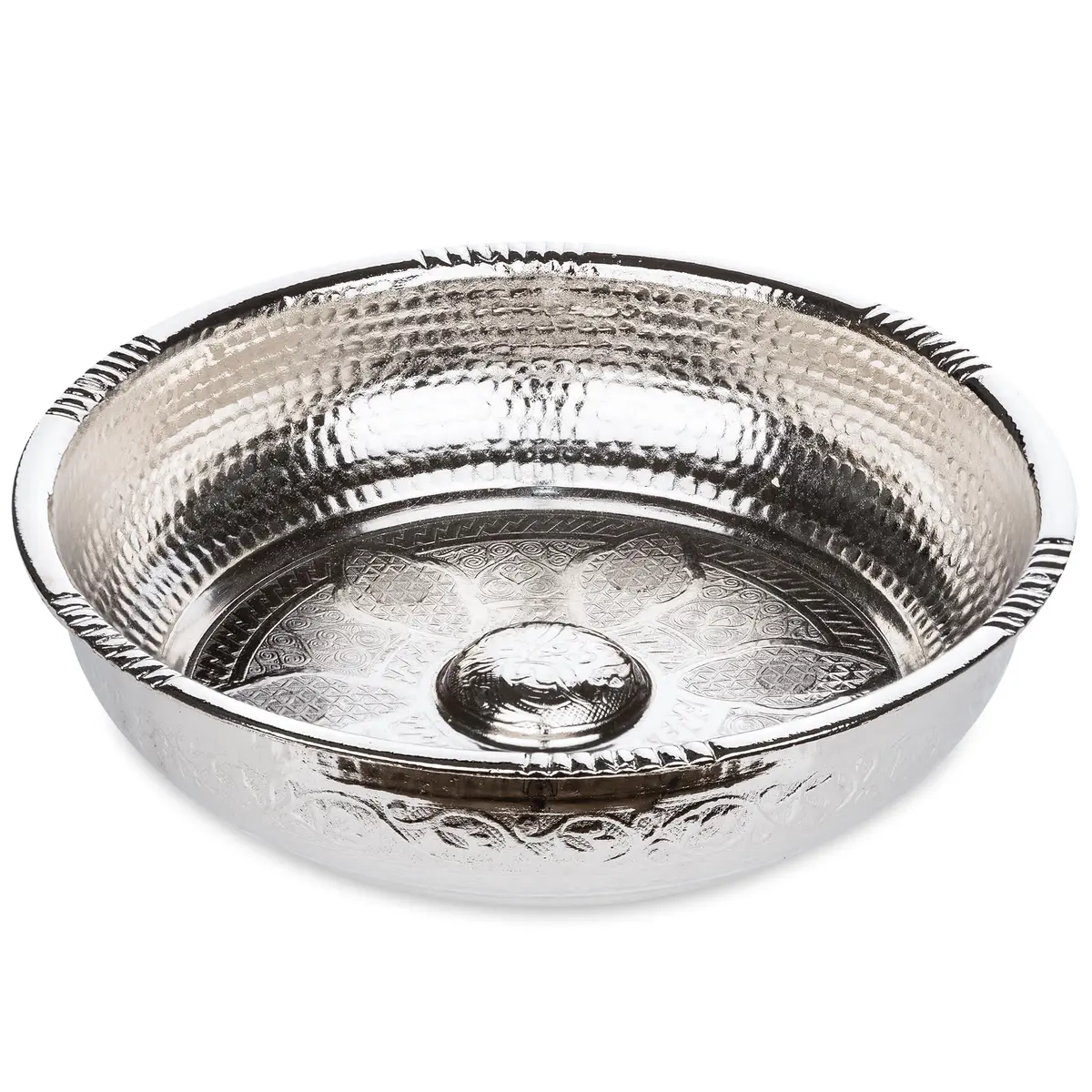 Alisveristime Traditional Turkish Hammam Bowl Silver Zamac 20 cm (7.87 in) | Authentic Turkish Bath Accessory - main product image