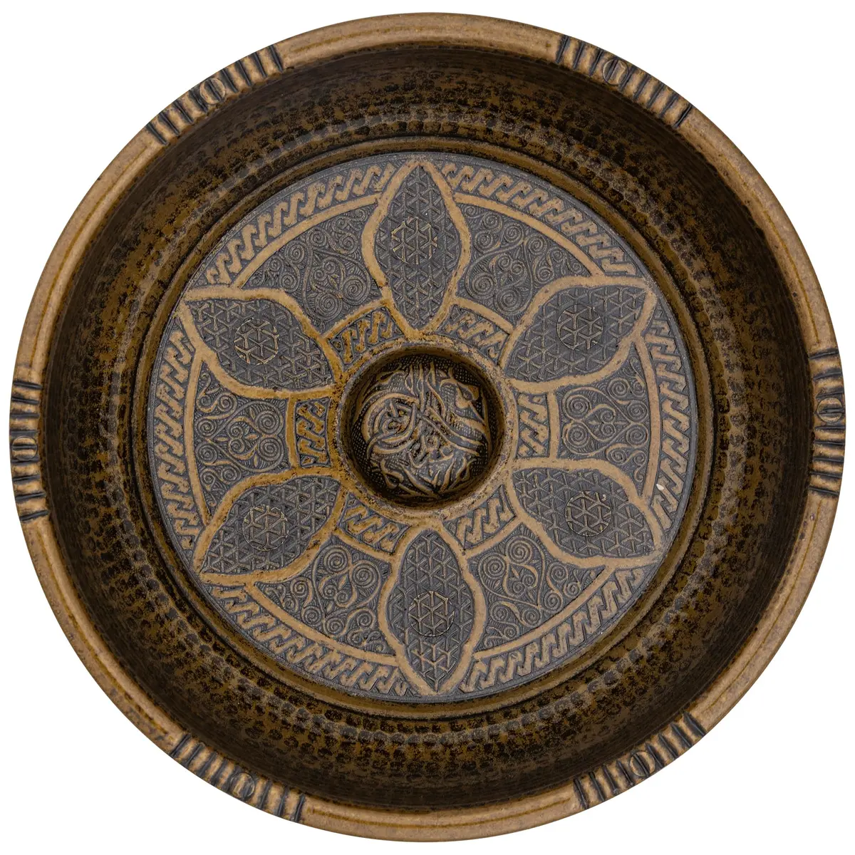 Alisveristime Turkish Hammam Bowl 20 cm (7.87 in) Antique Green | Authentic Zamac Bath Accessory - view 4