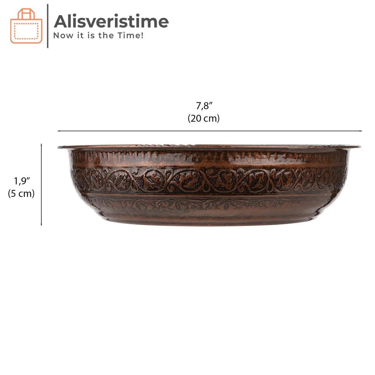 Alisveristime Turkish Hammam Bowl, Zamac, 20 cm | Authentic Turkish Bath Accessory for Spa & Decor - view 3