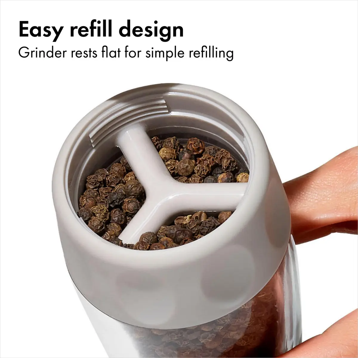 OXO Good Grips Contoured Pepper Grinder with Adjustable Ceramic Mill | Precise, Durable & Stylish (One size, Gray) - view 6