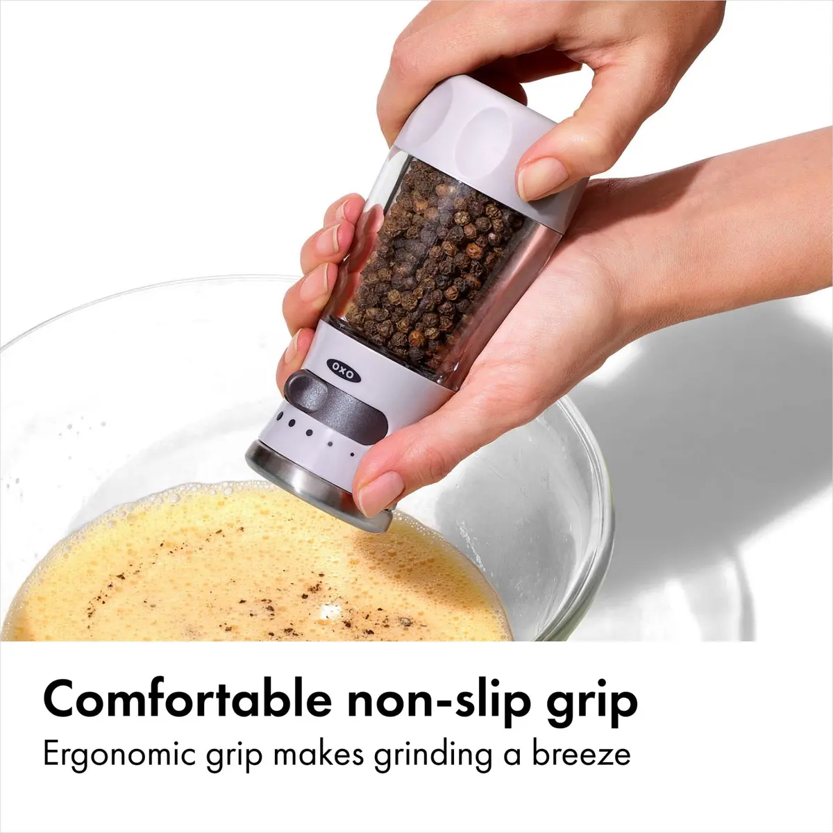 OXO Good Grips Contoured Pepper Grinder with Adjustable Ceramic Mill | Precise, Durable & Stylish (One size, Gray) - view 7