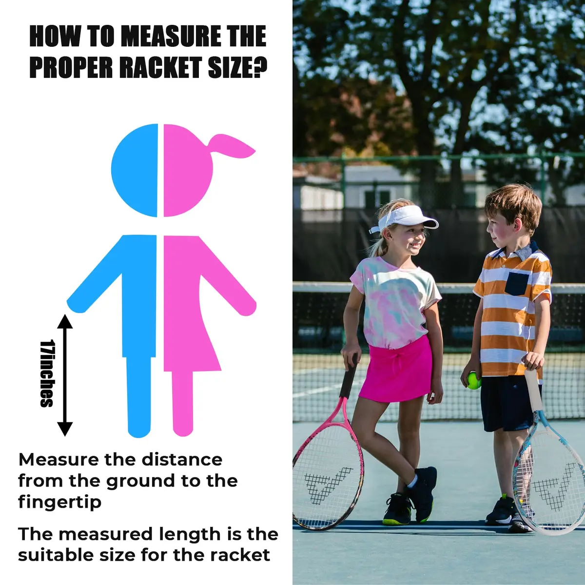AMA SPORT 17 inch (43.18 cm) Junior Tennis Racket | ITF Play+Stay Certified for Beginners - view 5