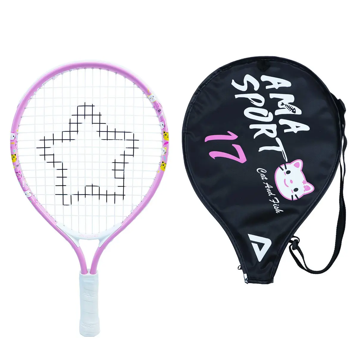 AMA SPORT 17 inch (43.18 cm) Junior Tennis Racket | ITF Play+Stay Certified for Beginners - main product image