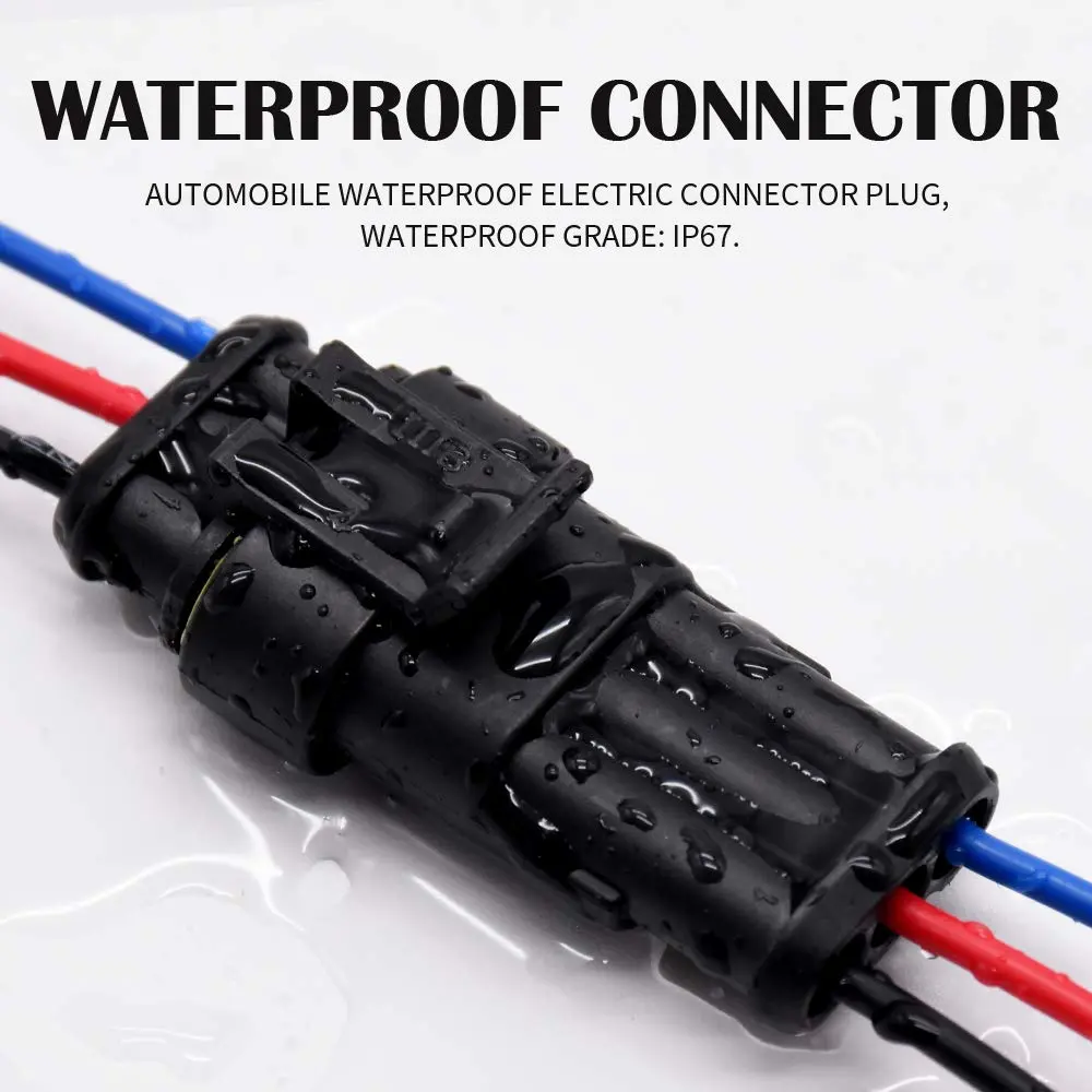 G 3 Pin Waterproof Connector 16AWG Electrical Male Female Wire Plugs (5 Sets, Black) | IP67 Rated for Automotive & Marine Wiring - view 5